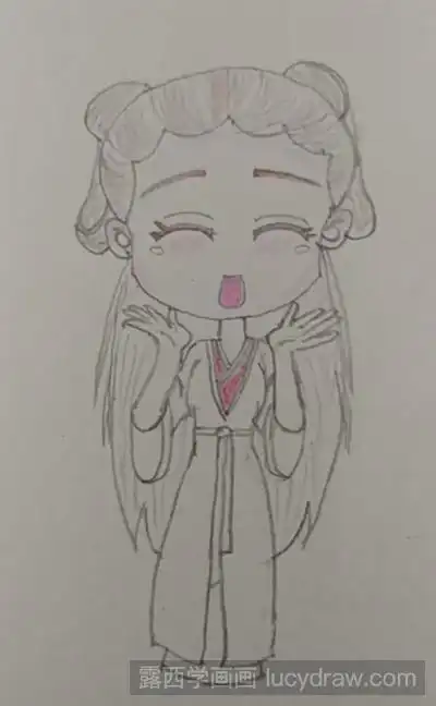 简笔画教程:qq版花千骨