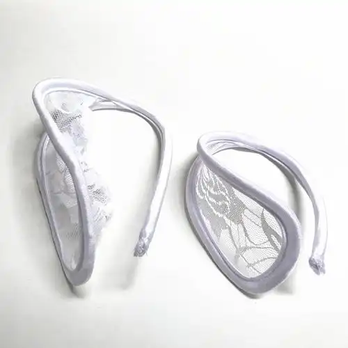 情趣c字内裤蕾丝花边透明c型裤隐形穿戴裤情侣夫妻t裤女c裤女款黑色