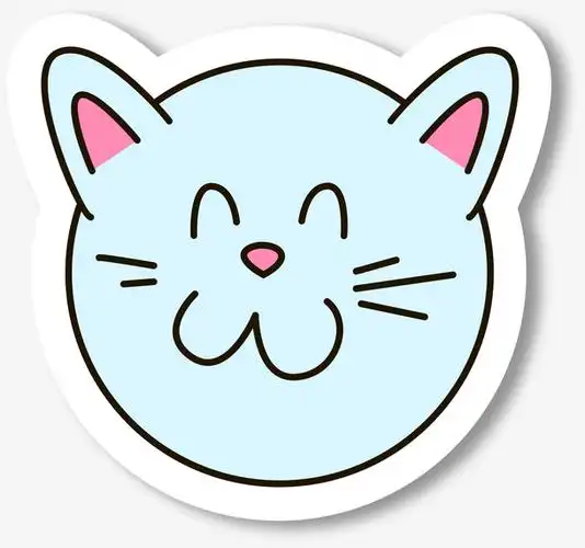 儿童猫咪贴纸免抠素材免费下载_觅元素51yuansu.com