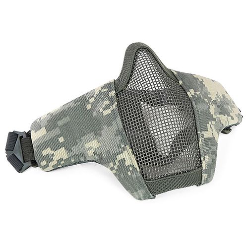 川君行半脸钢丝网面罩cs骷髅面罩防护面铁网面具 acu