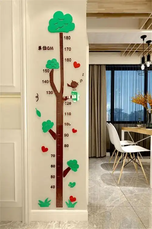 儿童量身高墙贴身高贴3d立体墙贴画宝宝测身高贴纸客厅卧室装饰