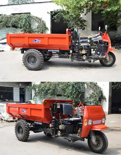 工程柴油三轮车农用车自卸翻斗多功能载重王建筑用地养殖全封闭棚三轮