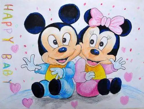 可爱的米老鼠/少儿绘画作品/儿童画/网络美术馆_中国少儿美术教育网