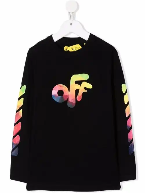 off-white kids logo印花棉t恤 图 1