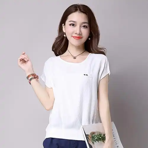 丝柏舍女装特卖旗舰店 【2018夏装新款】女士时尚纯色圆领短袖修身