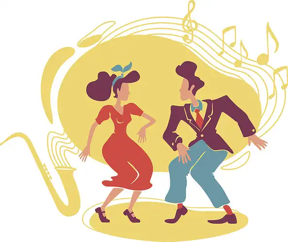 摇摆爵士派对 2d 矢量网页横幅,海报.