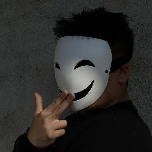 蛭子面具儿童cos万圣节道具化妆舞会演出年会漆黑的小丑面罩生日礼物