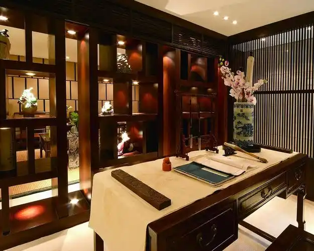 儒雅新中式书房壁纸