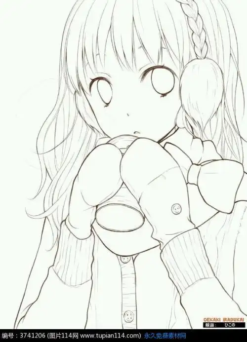 动漫女人物简笔画壁纸