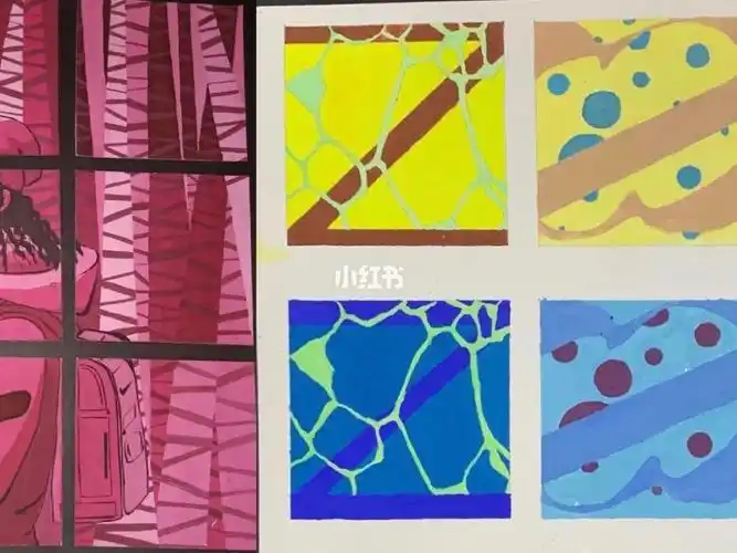 中差色对比优秀作业图 - 色彩构成大作业 - 实验室设备网