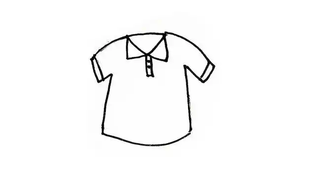 半袖衫简笔画的画法步骤图片