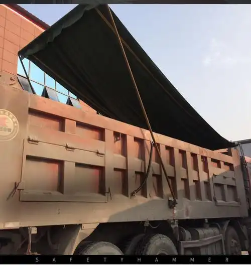 自卸车自动篷布渣土车环保加盖甩杆式伸缩卷蓬货车车电动篷布全套