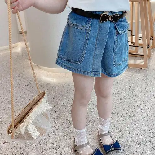 星尚影女宝牛仔短裤外穿洋气夏季薄款中小童3-6岁儿童热裤小女孩夏天