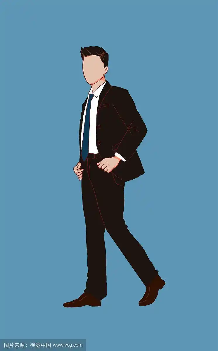 一个身穿黑色西装的男士,侧脸