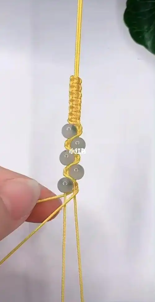 双排单珠手链教程