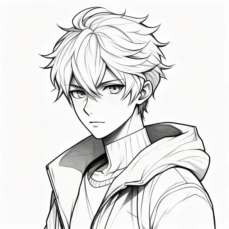 男漫画铅笔人物头像96 | 素描魅力