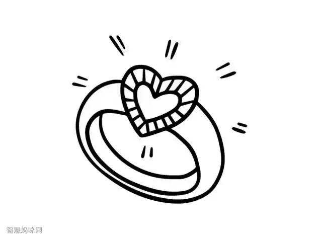 简笔画戒指卡通