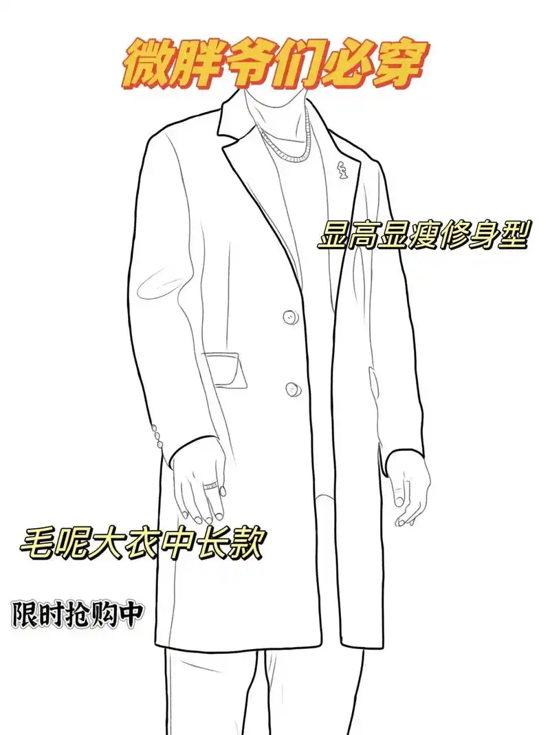 哥哥们!这款毛呢商务中长款大衣搭配胸针穿着,经典时尚,正肩设 - 抖音