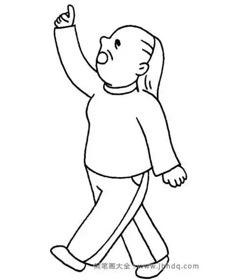 笔画直立行走简笔画人物简笔画女孩从上看散步简笔画跑步简笔画儿童画