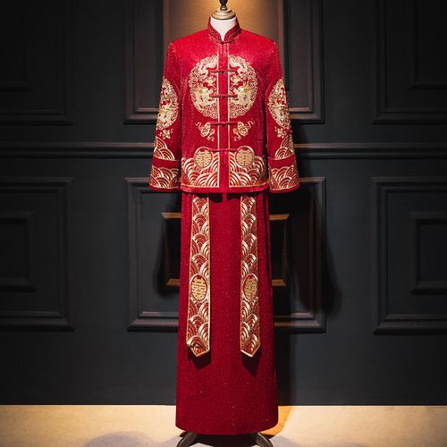 馨兰芙曼汉服成人男冬季订婚男士结婚秀禾服2024年新款中式婚礼服新郎