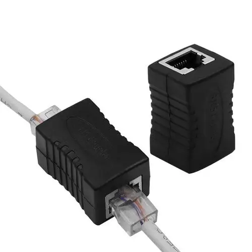 屏蔽网络直通头 网线延长器 rj45网线连接器对接头8p8c屏蔽双通头