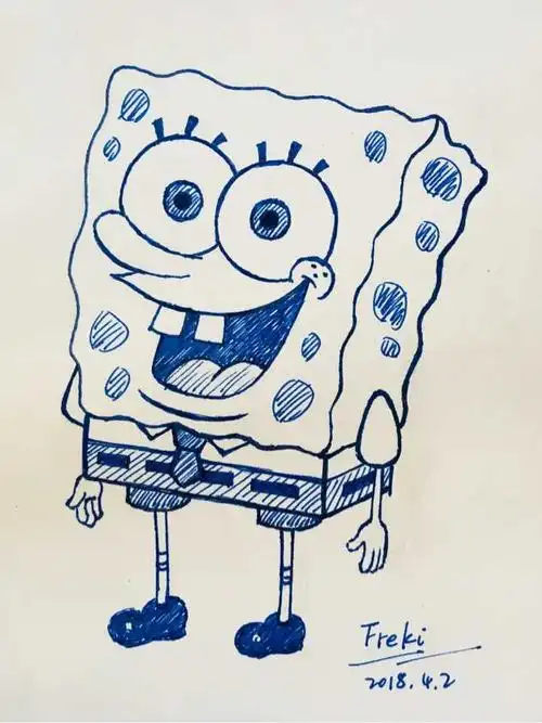 自由手绘# 每日一画海绵宝宝