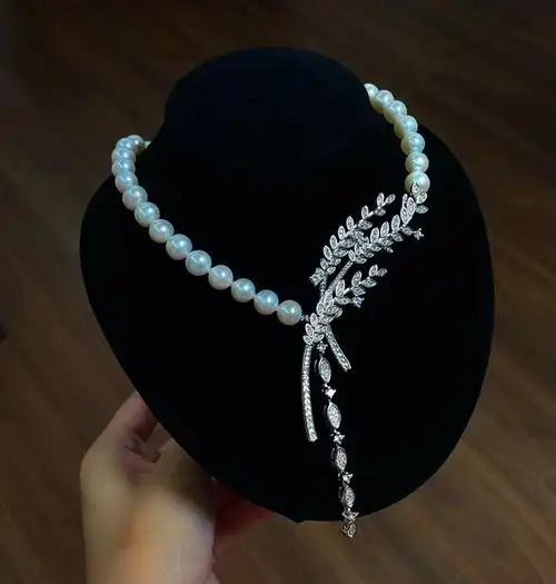 麦穗豪华款珍珠项链毛衣链