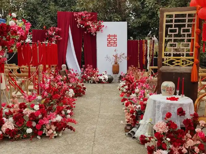 "古风新中式户外婚礼 #实拍婚礼现场  #农村婚礼布置  #我的