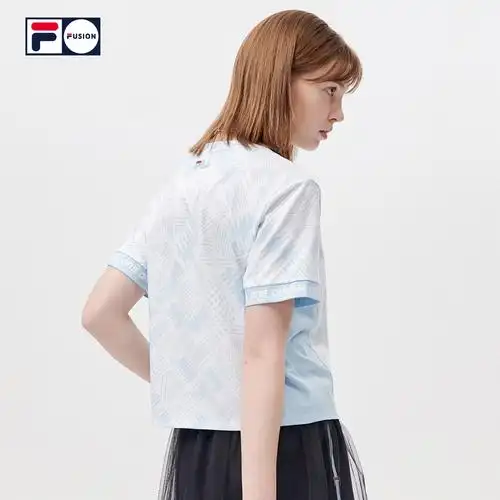 filafusion斐乐潮牌针织短袖2021春夏新款时尚运动t恤