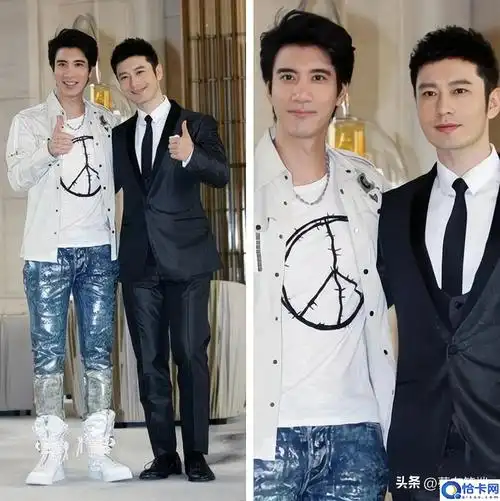 当身高180的王力宏和当初身高180的黄晓明站一起同框合影,还是王力宏