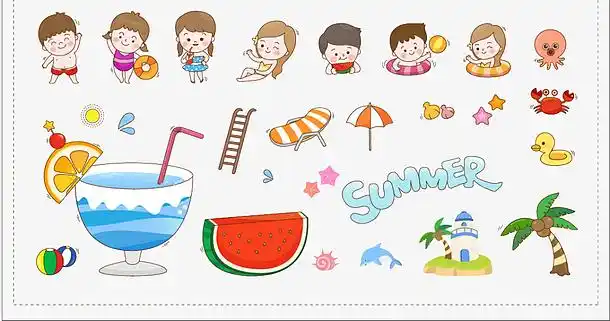 卡通夏天小元素集合