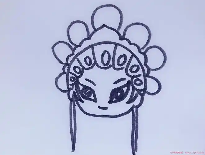 女花旦简笔画 花旦怎么画全身q版