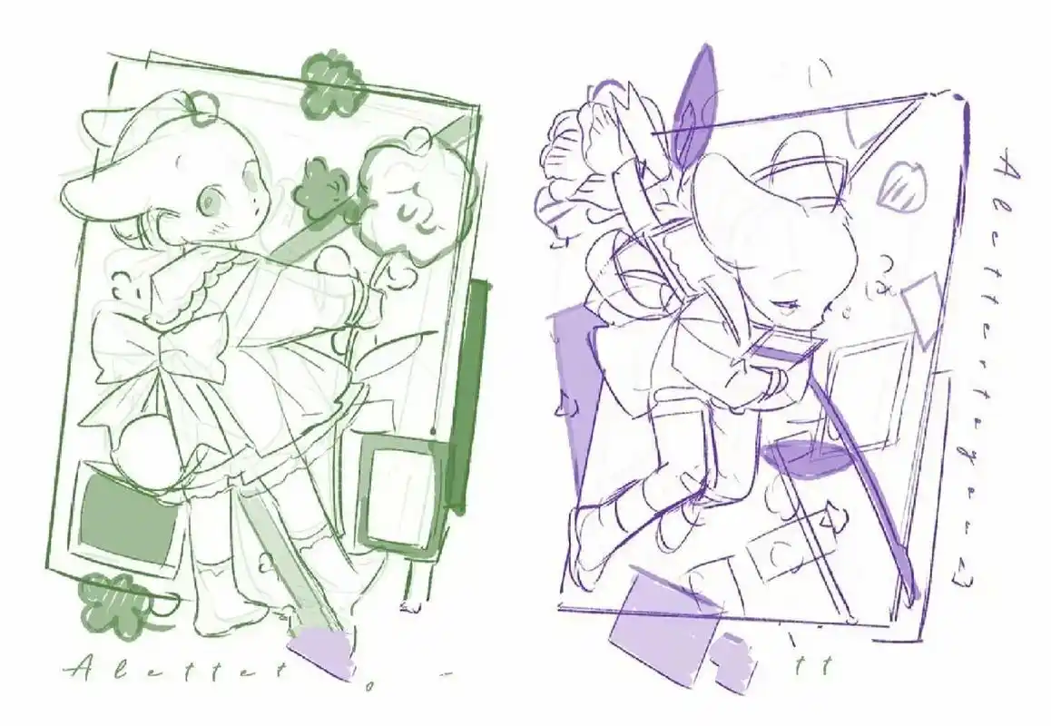 分享单人插画模板7878 啦啦啦