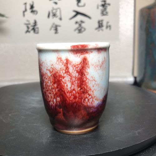钧瓷原产地名窑玉石釉主人杯 手感温润小气泡聚集