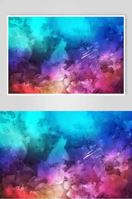 蓝紫色混合多彩水彩图片