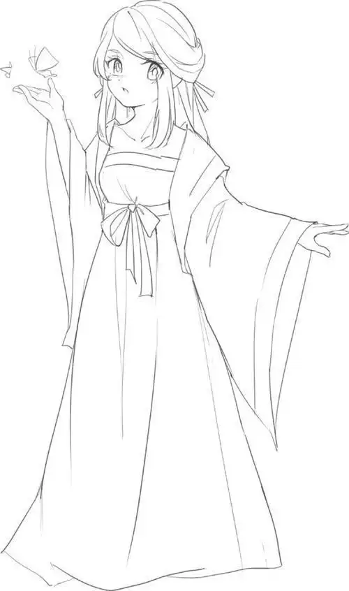 古风人物画手绘简笔画