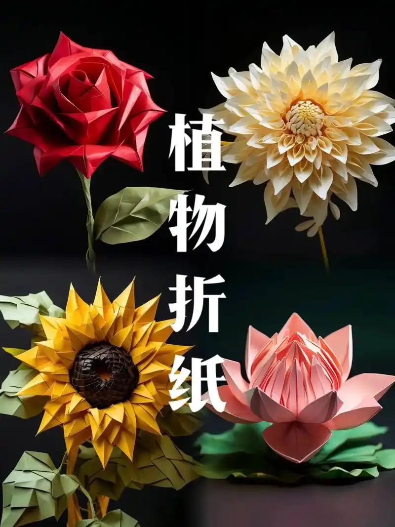 如何用彩纸折一朵花 玫瑰花,菊花,向日葵 - 抖音