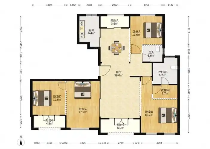 东方润园大平房纯毛坯顶楼复式可自行设计有供暖