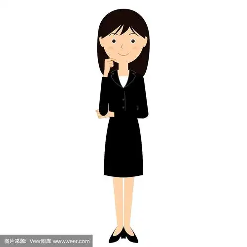 一个穿着西装的年轻女人的插图.