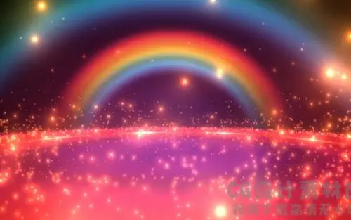 v14梦幻粒子led大屏幕背景可爱卡通彩虹六一儿童节目表演舞台高清视频