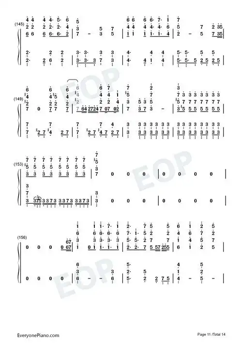 fire bird-bang dream ost双手简谱预览11