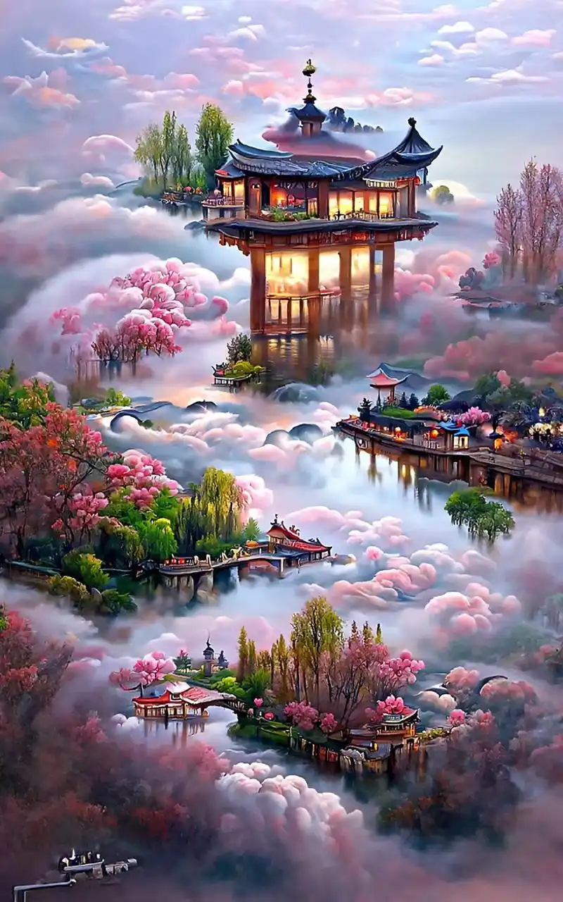 ai绘画世外桃源仙境