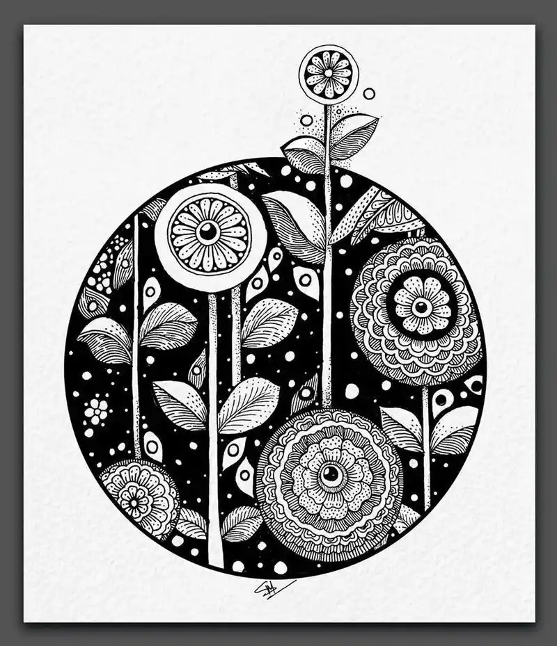 创意儿童画|超赞的黑白装饰画,感受线条的魅力!