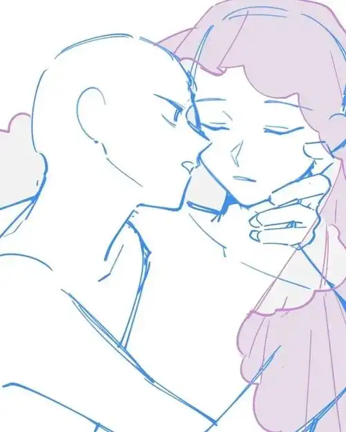 特别花嫁婚礼向双人线稿模板