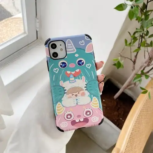 卡通可爱小怪兽家族vivo x27手机壳x30蚕丝纹y93硅胶s1s5软z3i创意y85