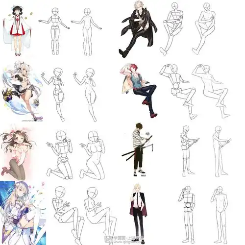 日系人体比例练习动漫人物入门训练