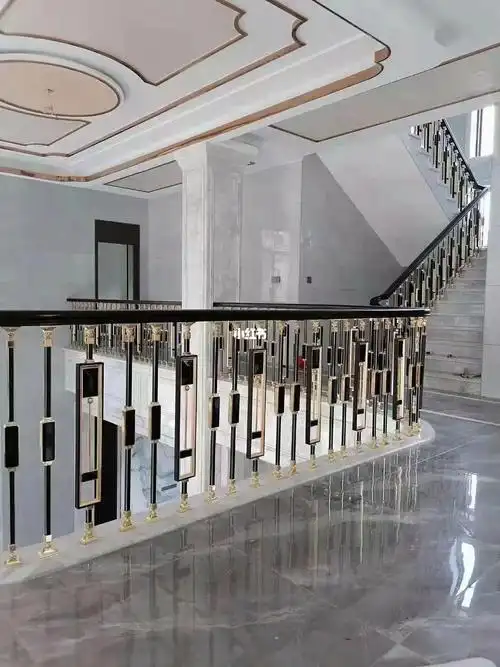 别墅楼梯扶手  #金三达铜铝楼梯厂家  #现代轻奢  #新中式风格楼梯