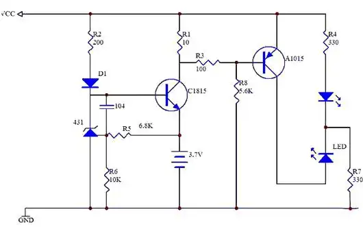 经典电路37v锂电池充电电路图kiamos管