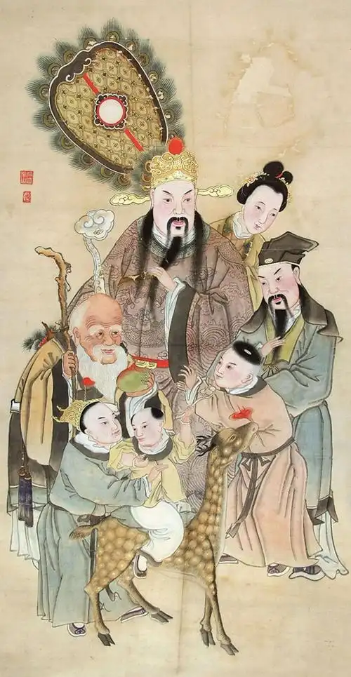 国画福禄寿三星,好运伴你一整年!