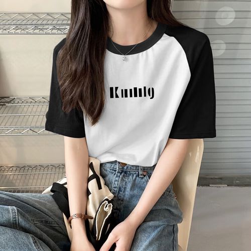 安源小子高中生半袖半截袖初中女生棉t恤夏天穿的短袖女中学生上衣